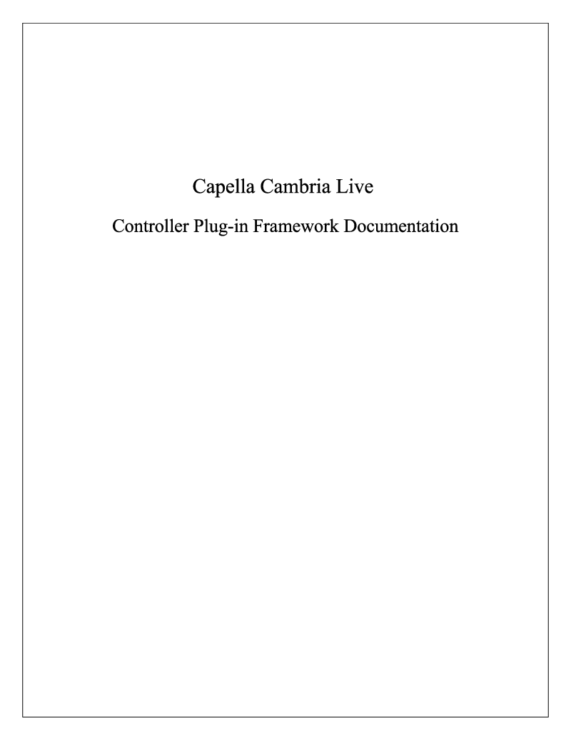 Cambria Live Controller プラグインフレームワーク